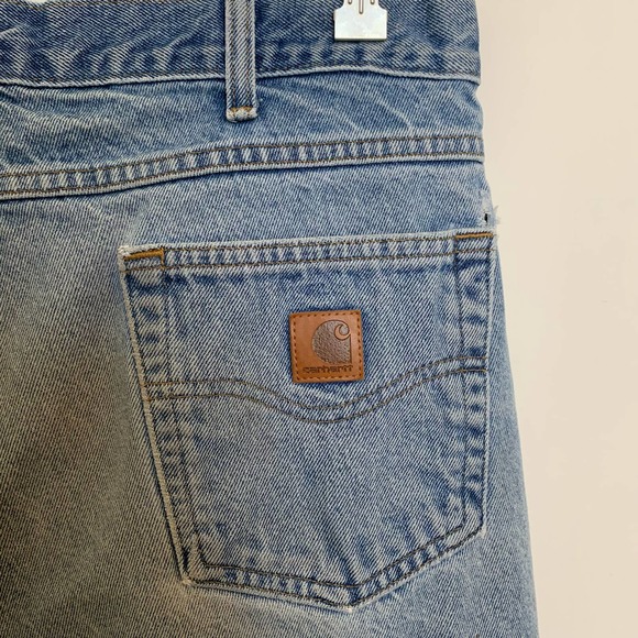 Carhartt Mens Relaxed Fit Jeans Size 36 X 32 Light Wash Work Pants 100% Cotton - Picture 14 of 16